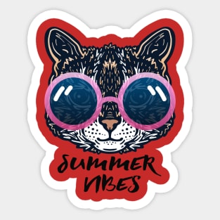 Summer Vibes Kitty Cat Sticker